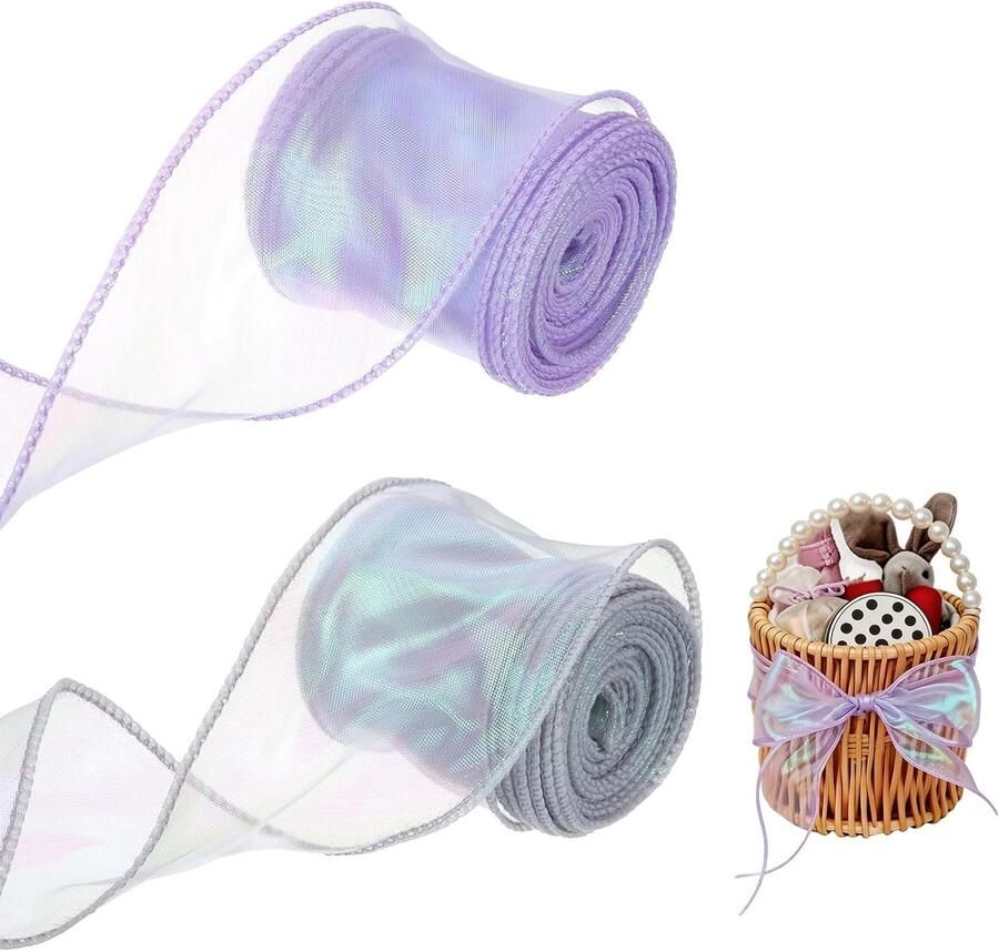 2 Stuks organza lint 6 cm breed lint voor strikken