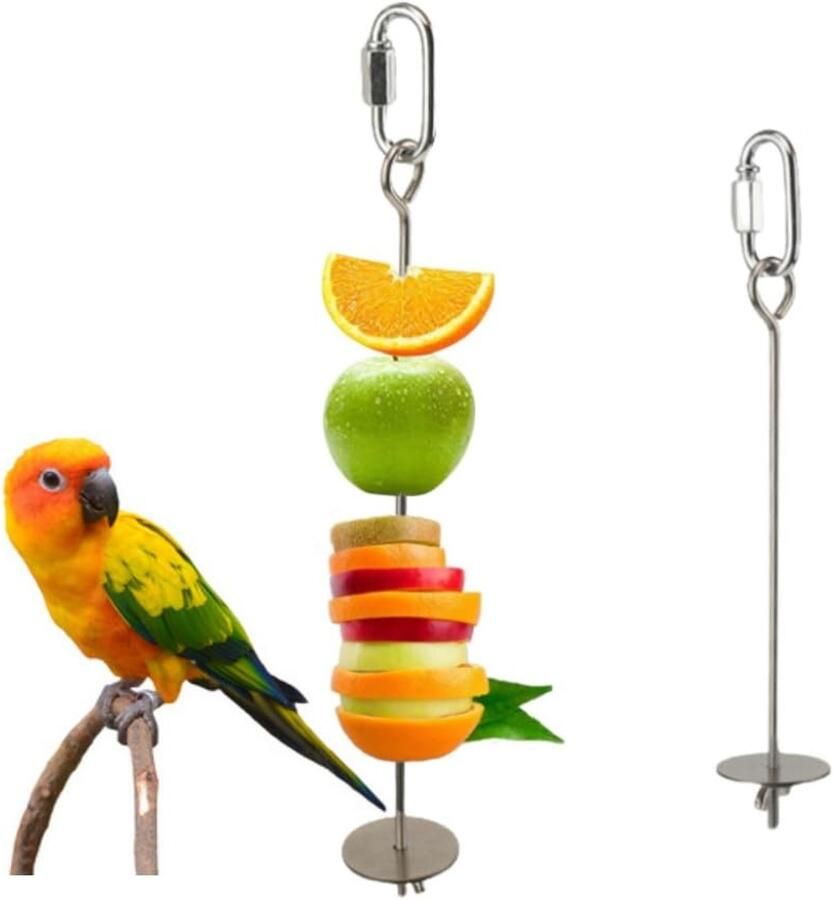 2 stuks roestvrijstalen vogelhouders voor groenten en fruit