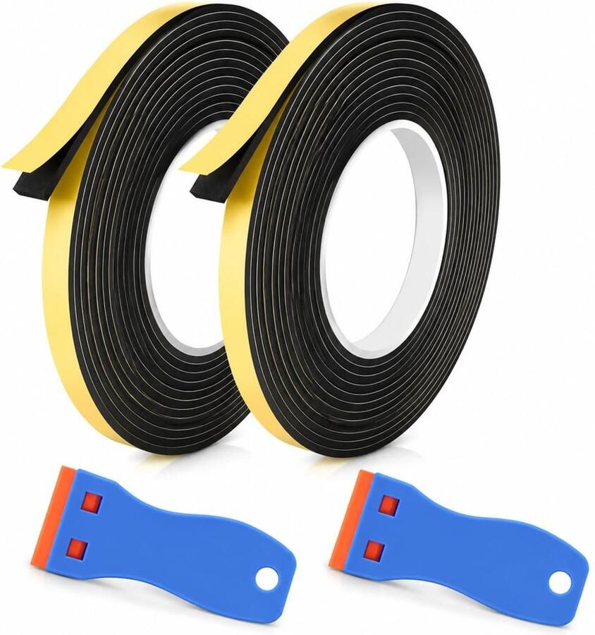 2 stuks zelfklevende afdichtingstape 5 m x 10 mm x 3 mm hittebestendige montageband voor kookplaat afdichtingstape voor elektrisch fornuis keramische plaat en inductiekookplaat met schraper