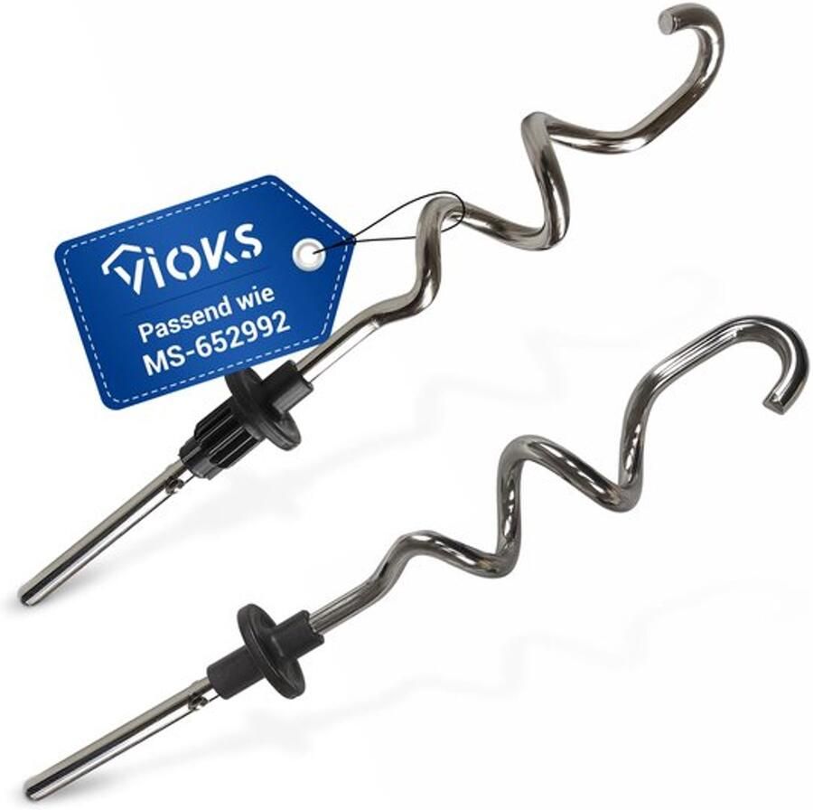 2 x kneedhaken vervanging voor MS-652992 handmixer-opzetstukken roerstaafjes roerhaken voor 7000 & 9000 F608 GN9101 GN9121 handmixer mixer
