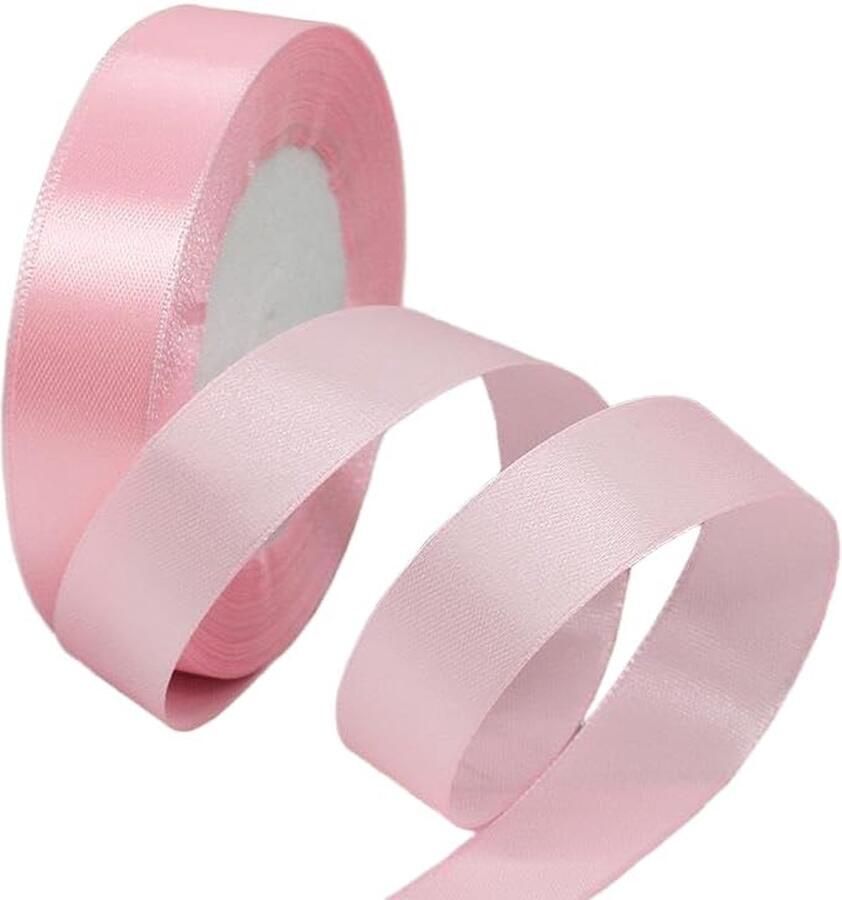 20 mm Roze Satinlint 22 meter voor knutselen bloemstukken cadeautjes bruiloften strikken en versiering