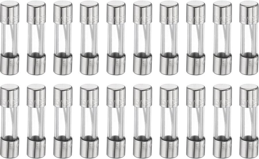 20 stuks zekeringen 15 A 250 volt snelzekering van glas 5 x 20 mm snelzekeringen voor kerstverlichting elektrische systemen magnetron tv-ventilator verlichting oven
