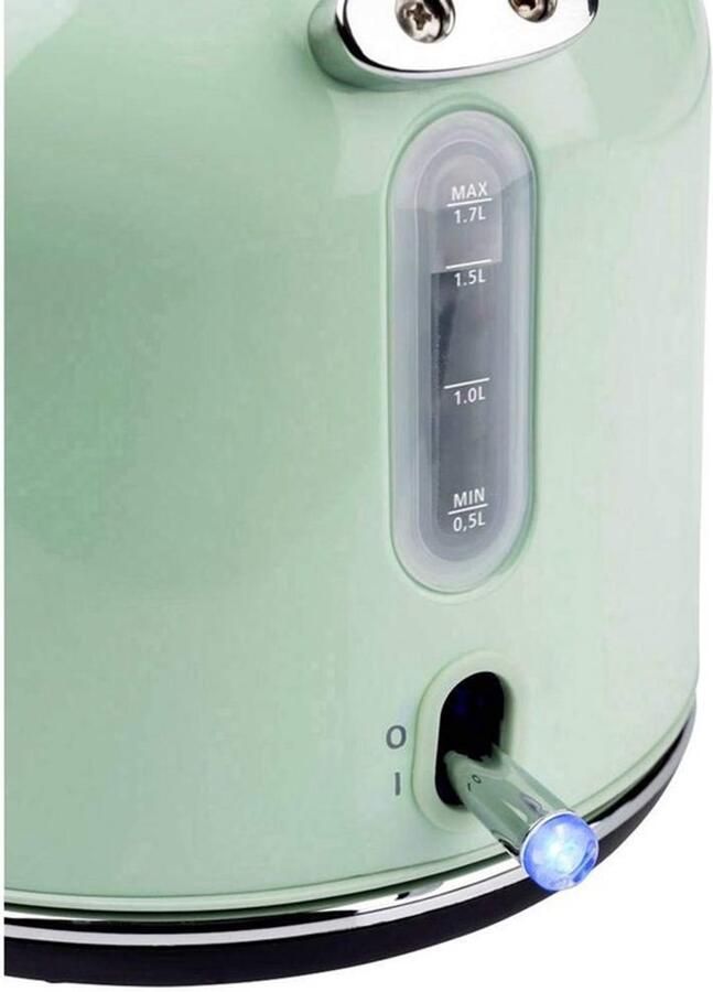 20665 Elektrische Waterkoker Mint 1 7 Liter 2.200 Watt Kalkfilter Stoomstop Droogkookbescherming Heet Water Thee En Koffie Opzetten Groen