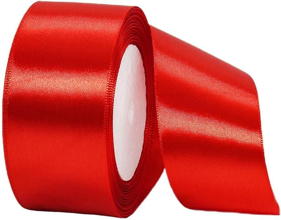 22 meter satijn lint 40 mm breed rood