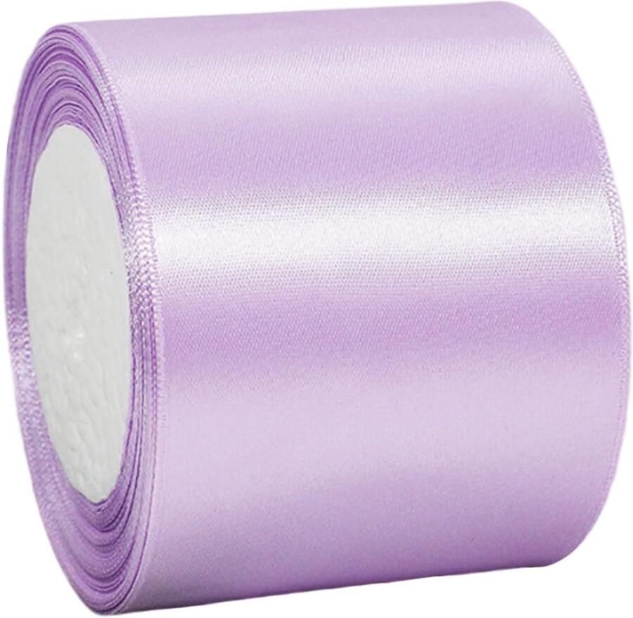 22 meter satijn lint 75 mm breed licht lila
