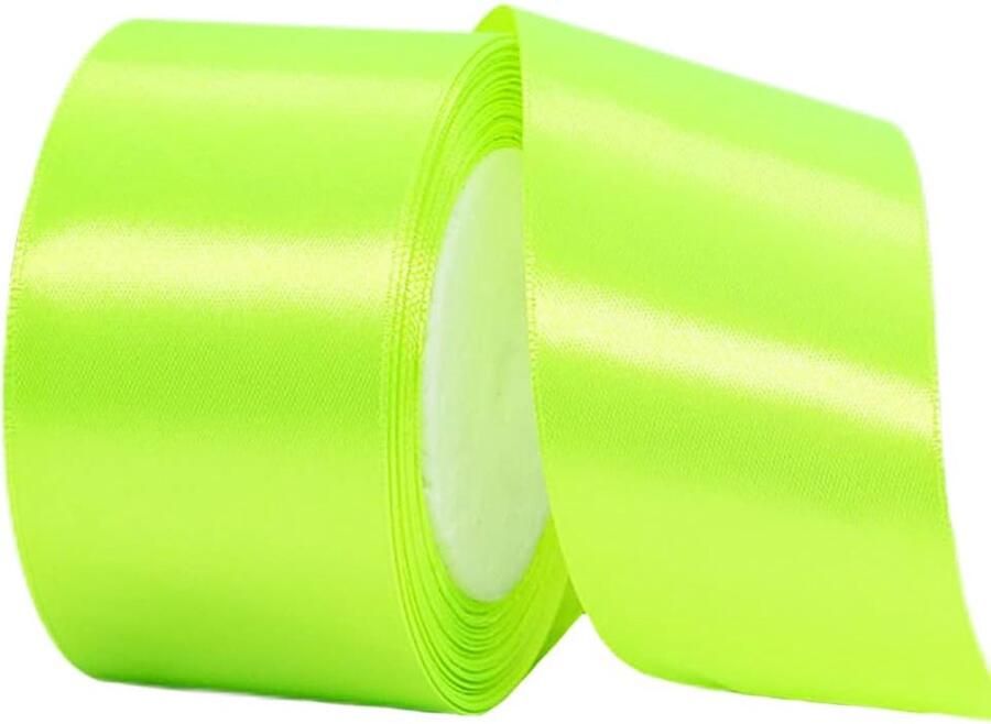 22 meter satijn lint groen 50 mm breed voor cadeaus en decoratie
