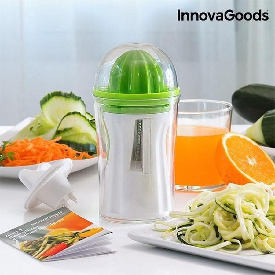 2317 InnovaGoods 4-in-1 Groentesnijden en Fruitpers met Receptenboek