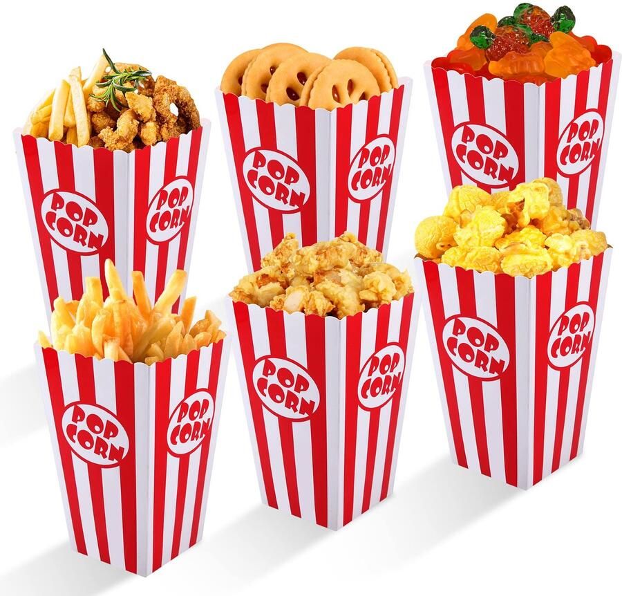 24 Stuks Popcorn Dozen voor Feestjes en Filmavonden