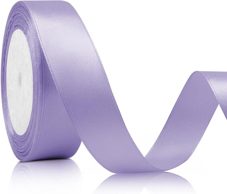 25 mm x 23 meter satijnband lila