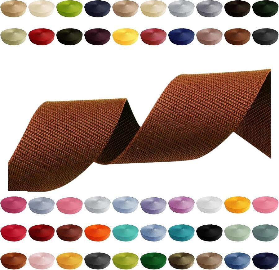 2m 5m 10m 50m 50 kleuren breedte 10mm 15mm 20mm 25mm 30mm 40mm 50mm taschengurt 30mm x 5m