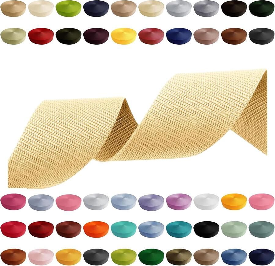 2m 5m 10m 50m 50 kleuren breedte 10mm 15mm 20mm 25mm 30mm 40mm 50mm taschengurt 30mm x 5m