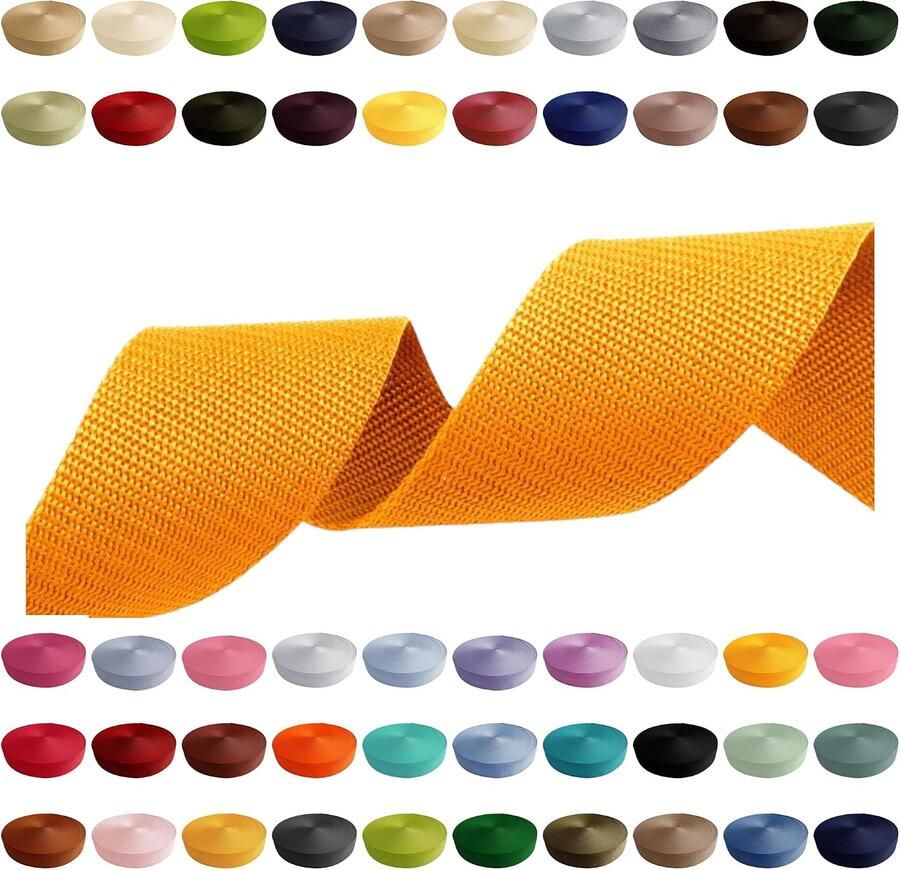 2m 5m 10m 50m 50 kleuren breedte 10mm 15mm 20mm 25mm 30mm 40mm 50mm taschengurt 50mm x 2m