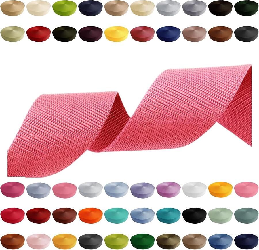 2m 5m 10m 50m 50 kleuren breedte 10mm 15mm 20mm 25mm 30mm 40mm 50mm taschengurt 25mm x 2m