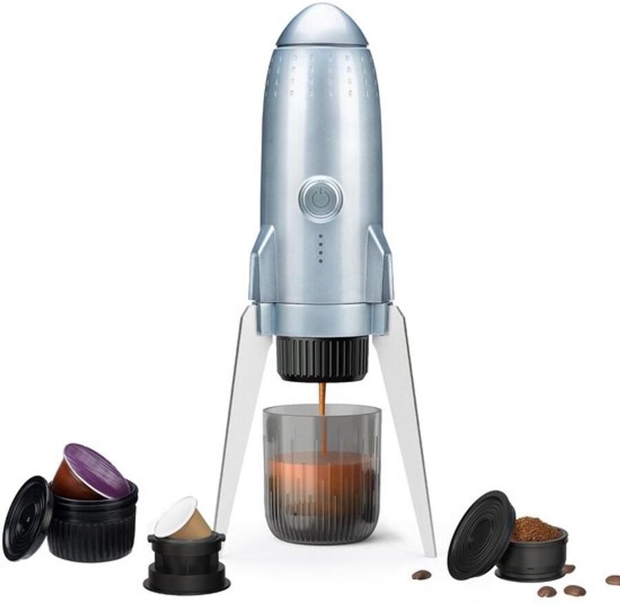 3-in-1 draagbare espressomachine elektrische espressomachine 19 bar reiskoffieapparaat met gemalen koffie en NES Pressso Pads spacegrijs
