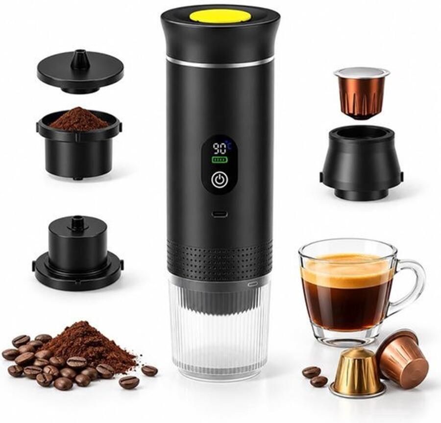 3-in-1 draagbare espressomachine koffiemachine met accu voor op reis