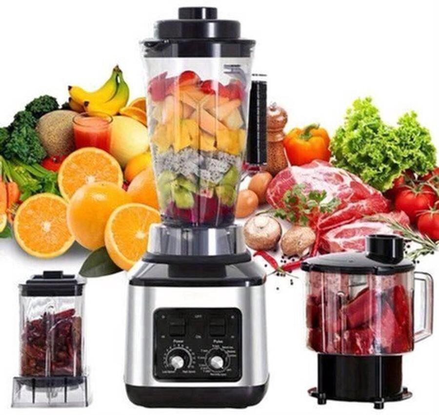 3-in-1 Elektrische Blender – Multifunctionele Mixer – Sapcentrifuge – Smoothiemaker – Keukenmachine – 9500W Krachtige Motor – 3L 1 5L en 0 5L Containers