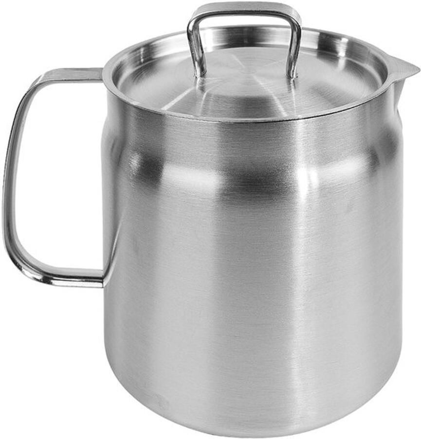 304 RVS Oliefilterpot Keuken RVS Oliefilterpot Met Filtergaas Grote Capaciteit Multifunctionele Friteuse Voor Het Bewaren Frituren En Koken Van Vet (2L)