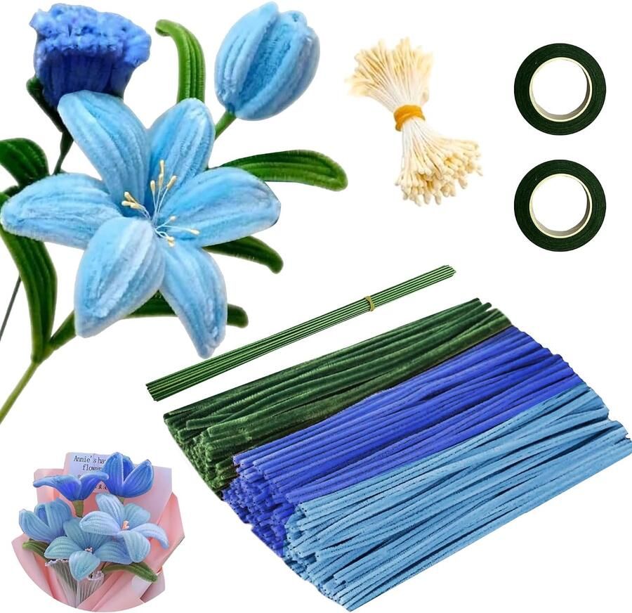 320 Stuks Pipe Cleaner Bloemen Set 3 kleuren