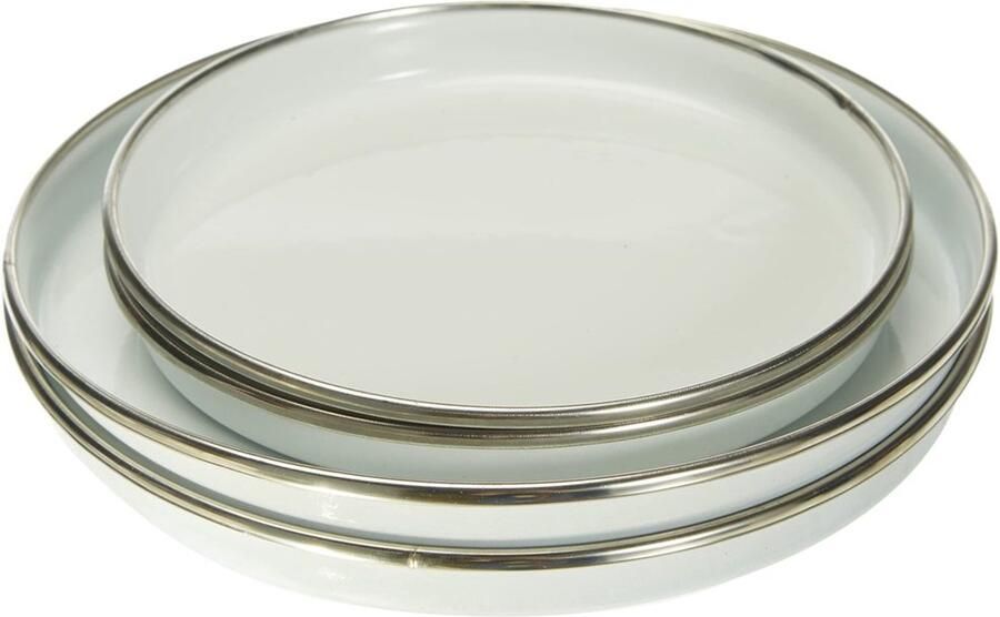 4-Delige Rvs Serveerplaten Set 30 x 20 cm