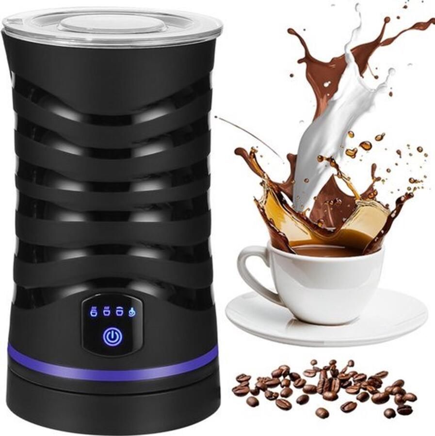 4-in-1 elektrische melkopschuimer met antiaanbaklaag voor warm en koud melkschuim automatische uitschakeling ideaal voor koffie en melk