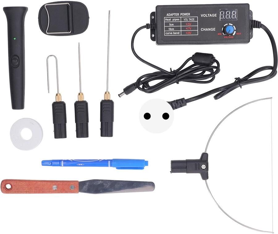4 in 1 Elektrische Schuimsnijder met Spanningsregelaar Hot Wire Foam Board Snijmachine Kit Styrofoam Mes Cutter Set 27W AC 100 Tot 240V (EU-stekker)