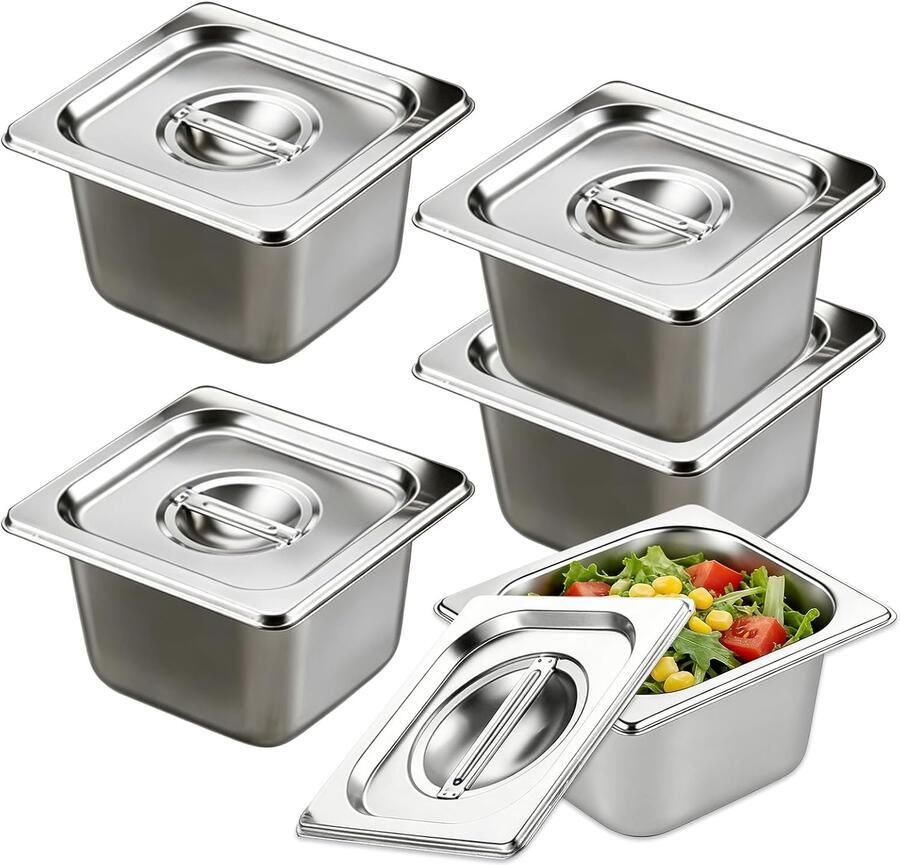4 stuks bewaarbussen met deksel 900 ml 1 6 GN-formaat
