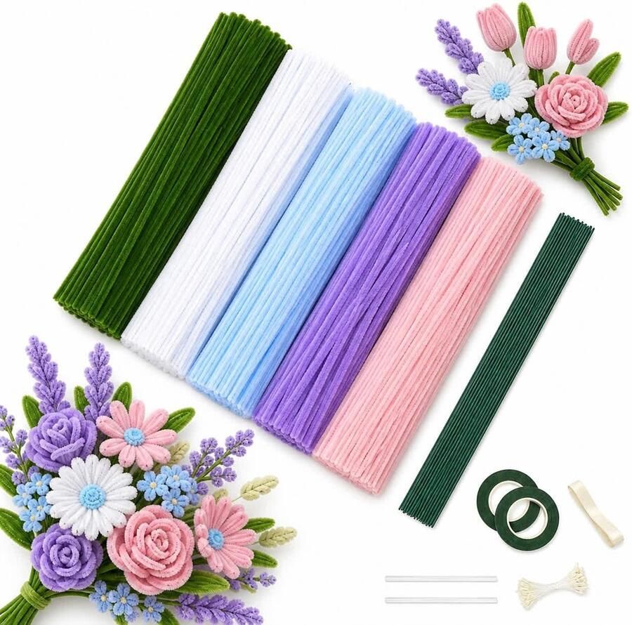 400 Stuks Pijpenreiniger Set Bloemen
