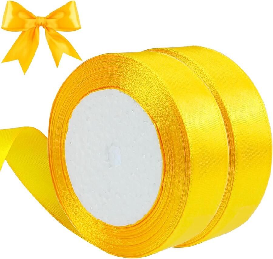 44 meter geel 20 mm breed voor cadeaus feesten en decoratie