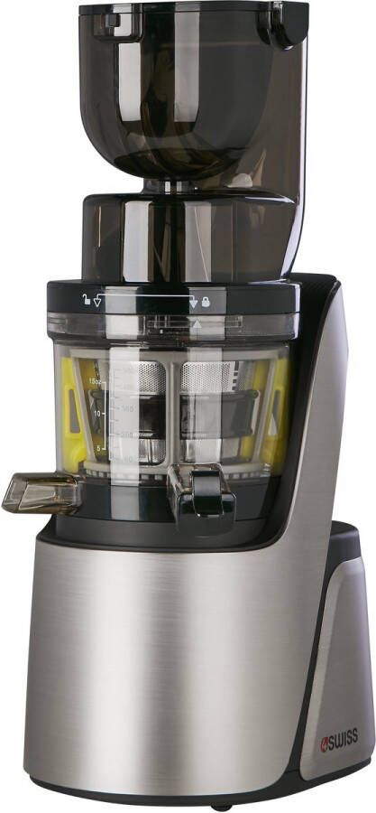 4SWISS Slow Juicer Swan BM105 Platinium Silver Aantrekkelijk ontwerp 400 W 32 tpm Reverse-functie XXL-opening