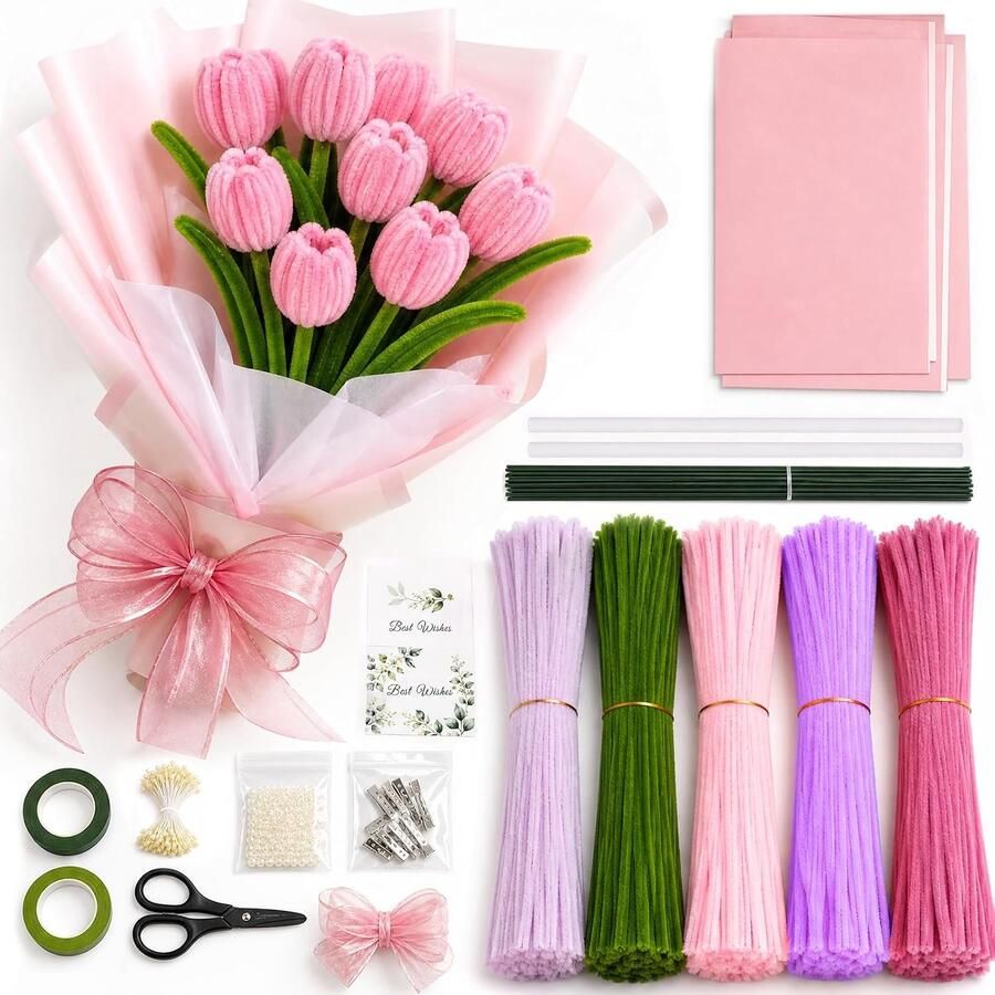 500 Stuks pijpenreiniger set 5 kleuren