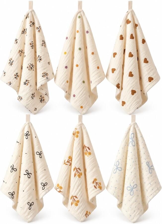 6-delige set washandjes voor baby's zacht en absorberend