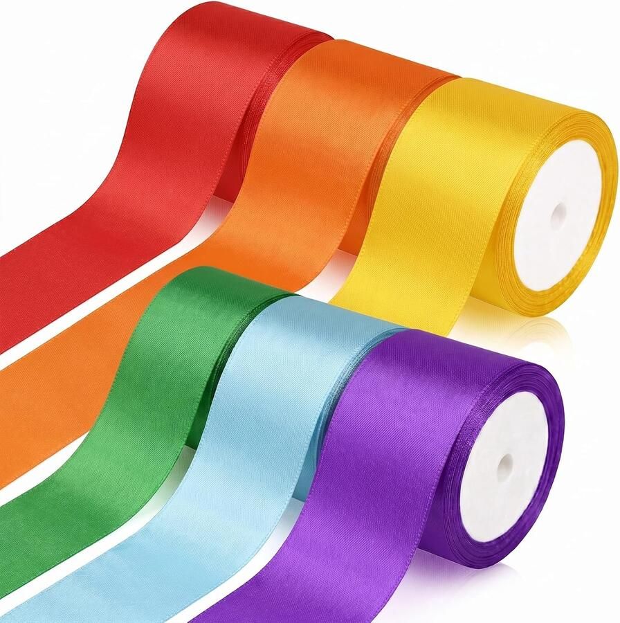 6 kleuren 5 cm x 10 m satijn