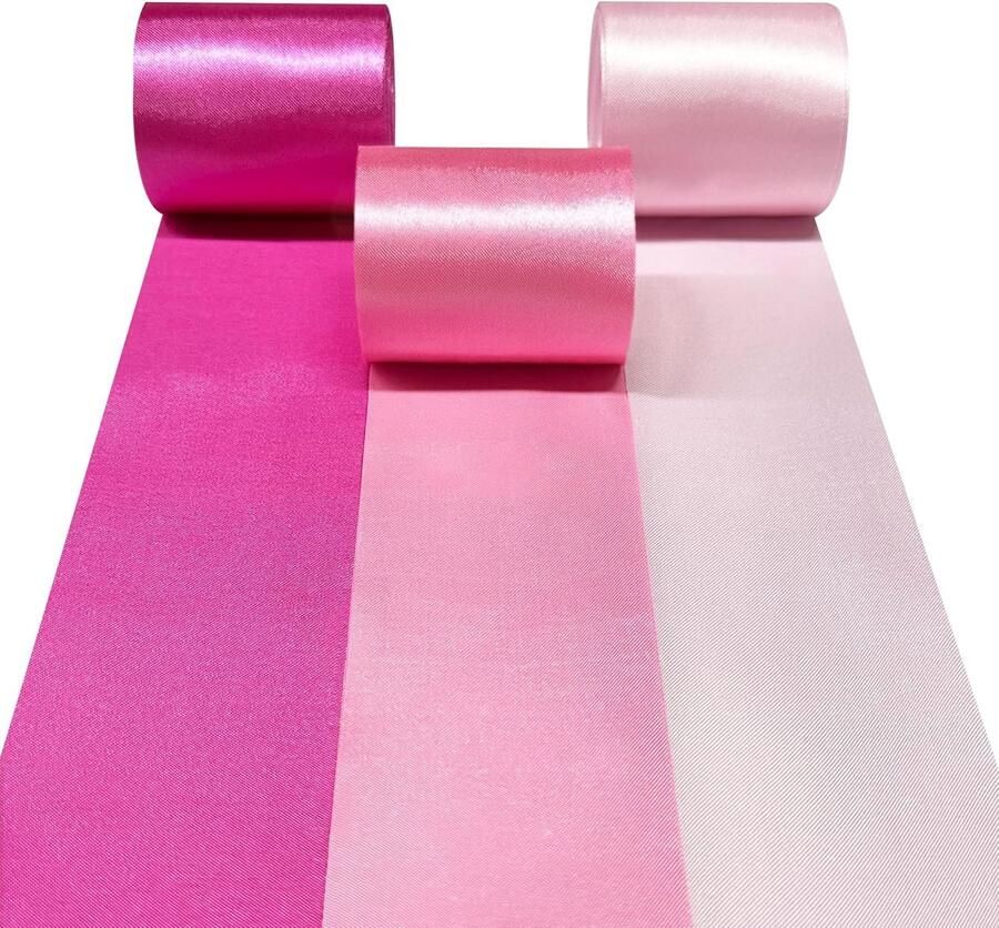 60 meter Hete Roze Satinband 50 mm breed