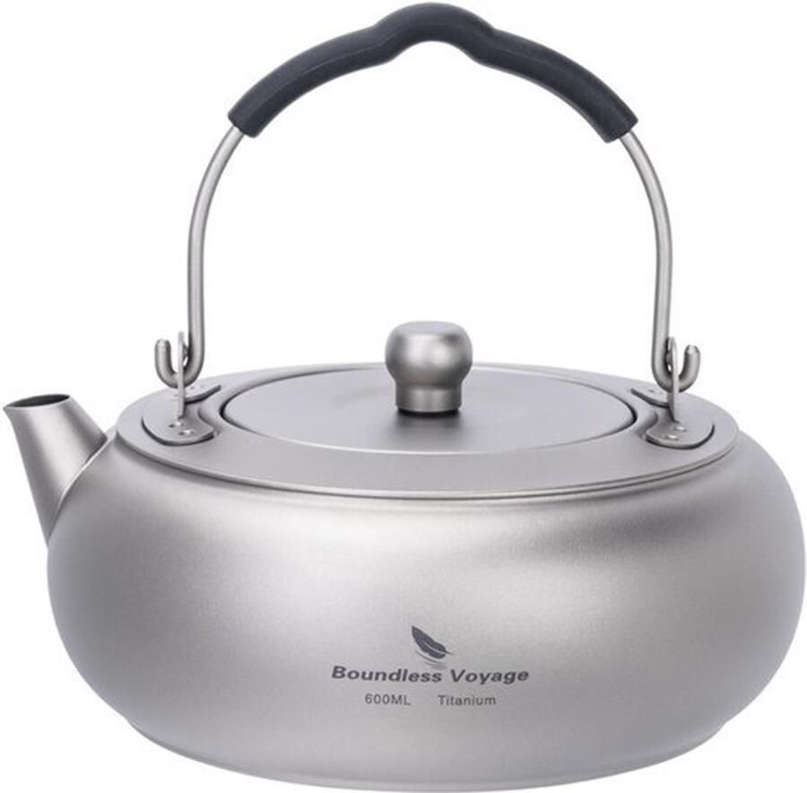 600ml Titanium Theepot Lichtgewicht Camping Waterkoker Ti-color