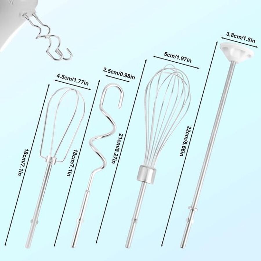 6st Handmixer Kloppers Accessoires RVS Deeg Haken Garde & Mengstaaf Vervanging Elektrische Handmixer Accessoires Set Compatibel met