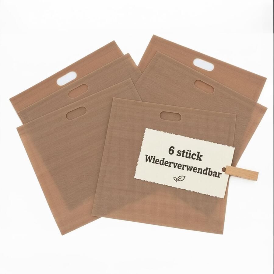6x Toastbag Herbruikbare Bakzak voor de Broodrooster