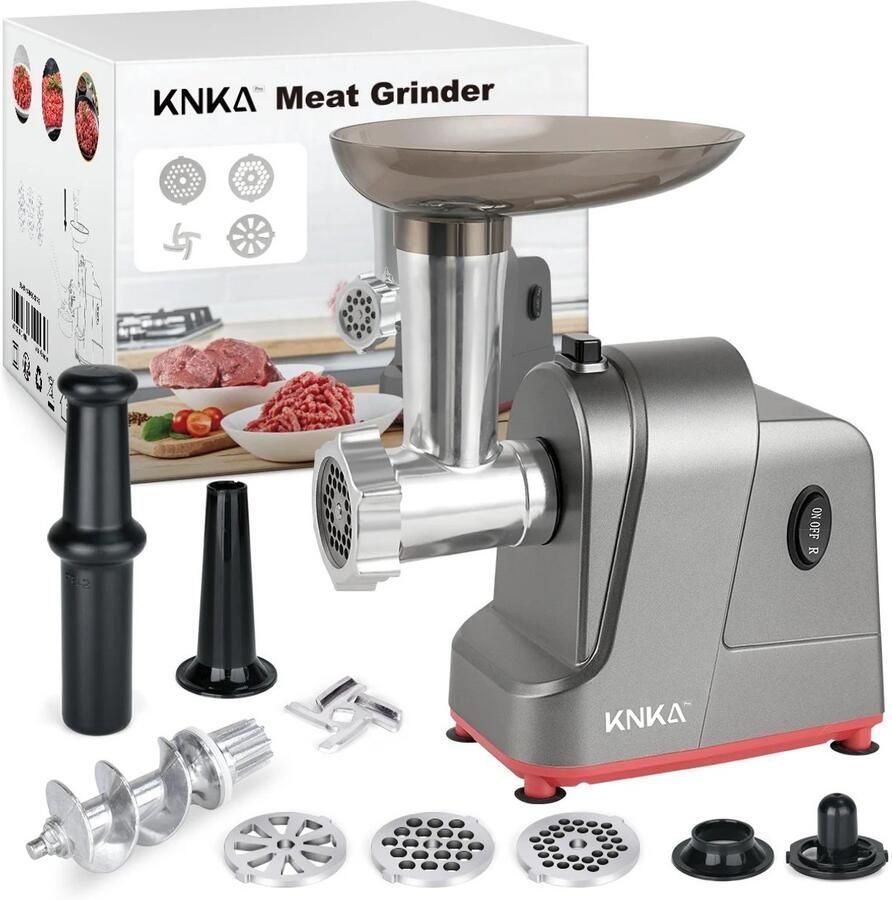 7MAGIC Lynly Elektrische vleesmolen met 3 roestvrijstalen snijplaten koekjes- en worsthakmolen voor thuiskeuken