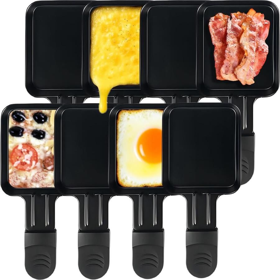 8-delige set grillpannetjes voor raclette antiaanbaklaag