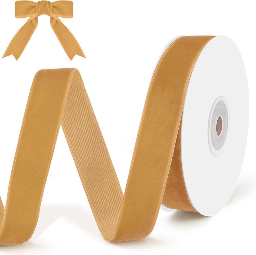 9 meter fluwelen band goud 20 mm breed
