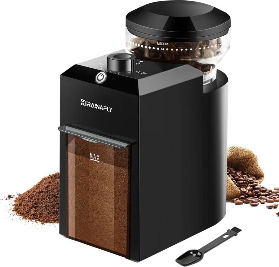 AA Select Elektrische Koffiemolen Koffiebonen Malen Koffiemolen met Maalstanden Elektrische Bonenmaler Espresso Molen