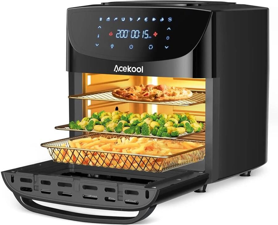 Acekool MakkelijkMooi Hetelucht Friteuse Airfryer 8-in-1 Oven 1800W Snelle Luchtcirculatie Olievrije Mini Oven Met Accessoires