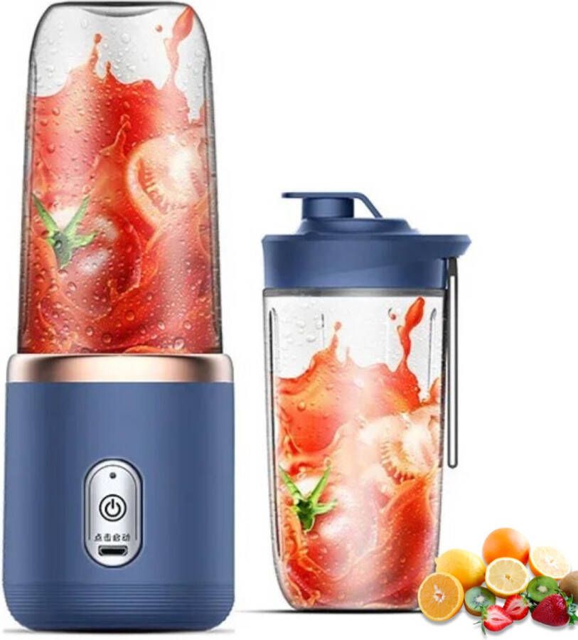 Actania Portable Blender Shakebeker Met Mixer USB Blender Elektrische Shakebeker Blender To Go Draagbare Blender Blauw