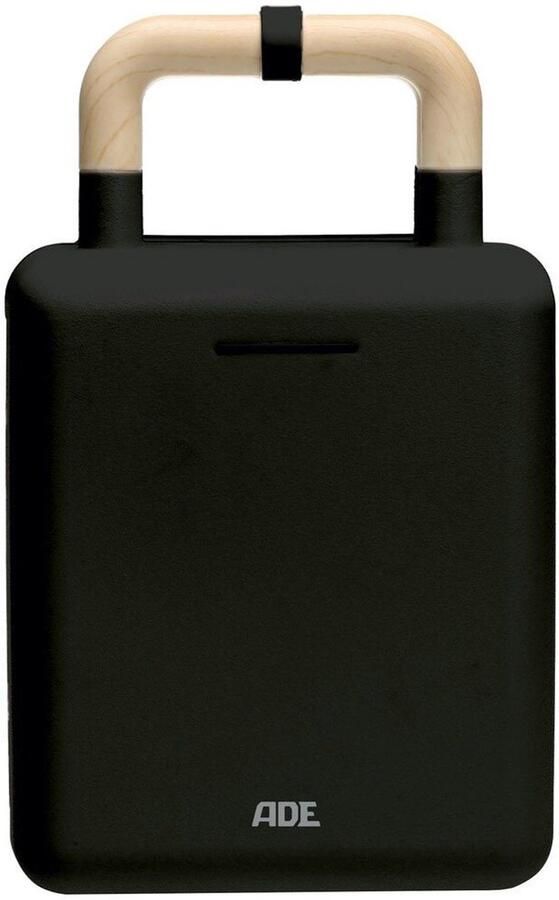 ADE 2-in-1 Croque Wafelijzer Zwart Wisselbare Platen 13x12cm - Foto 2