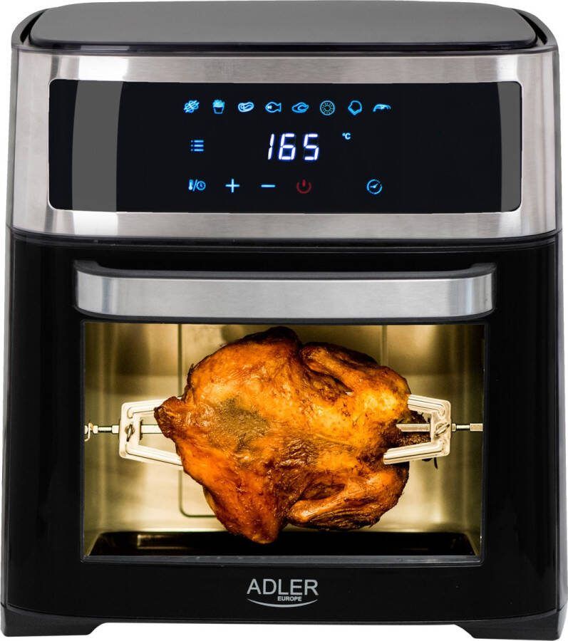 Adler AD 6309 Airfryer Oven 13L XXL 2500W 8-in-1 Functies Digitaal Touch Display Inclusief Rotisserie en Accessoires Zwart
