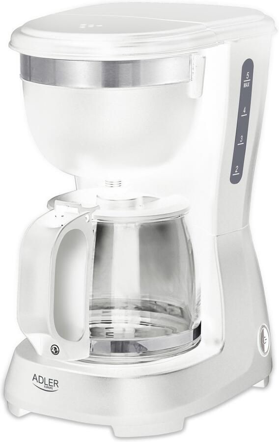 Adler 4381 Serie Filter Koffiezetapparaat 0 6L Wit Glazen Kan