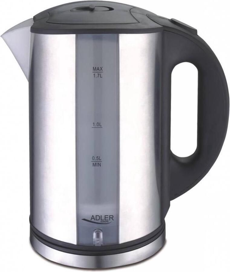 Adler AD 1216 Waterkoker snoerloos 1.7 liter RVS 2000 Watt