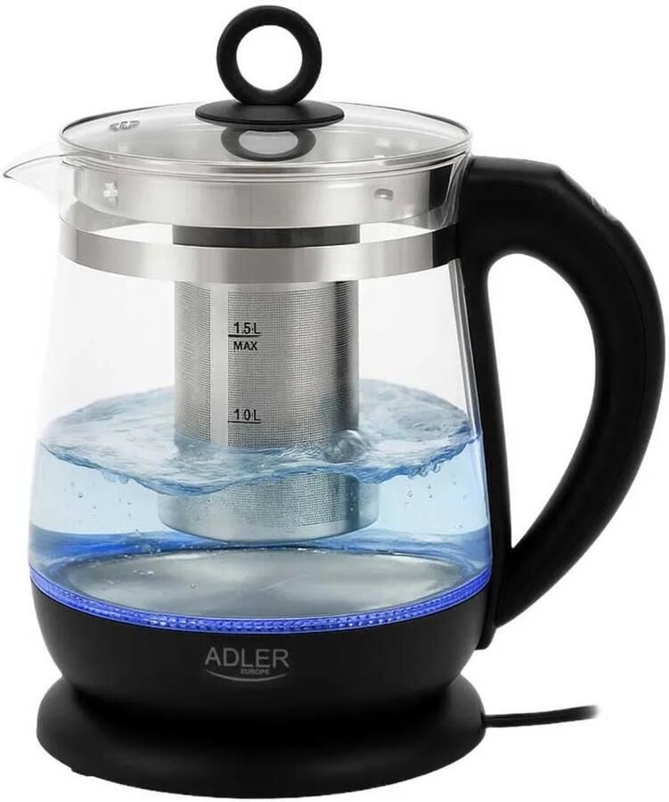 Adler Ad 1299 1.5l Waterkoker Transparant One Size EU Plug 220V