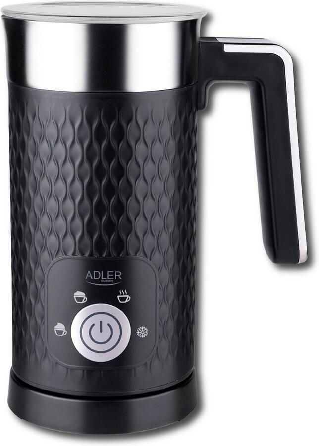 Adler AD 4494 zwarte melkschuimer voor het opschuimen en verwarmen van melk (latte en cappuccino)