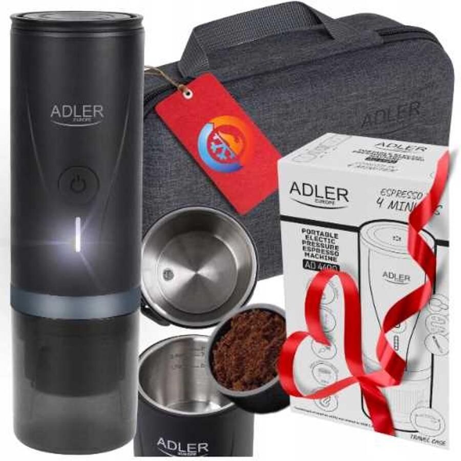 Adler zwarte draagbare koffiemachine voor espresso koffie en capsules