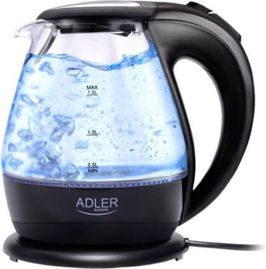 Adler Top Choice Grote waterkoker voor 6-7 personen zwart met led 1.5 liter - Foto 2